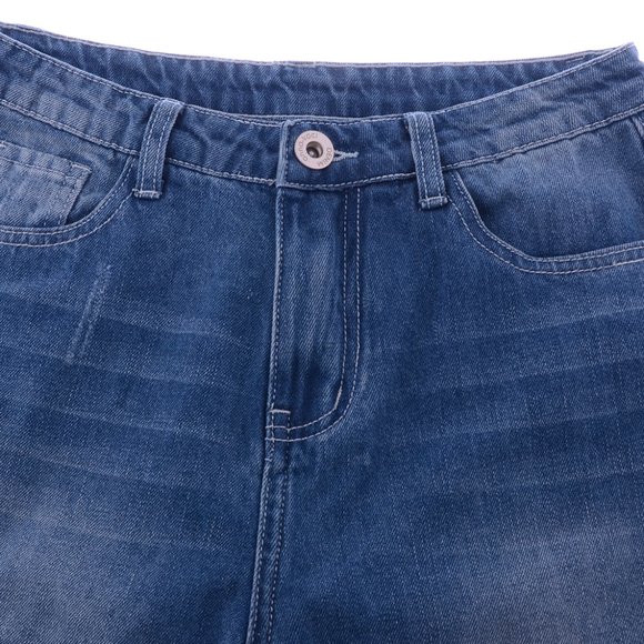 High Waist Ripped Boyfriend Jeans - Picture 8 of 11